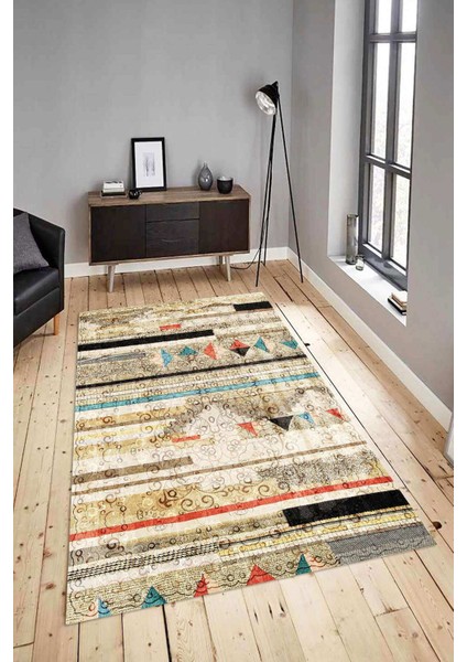 Dijital Baskılı Yıkanabilir Kaymaz Modern Renkli Salon Halısı Mutfak Halısı Yolluk ND-HY-1205