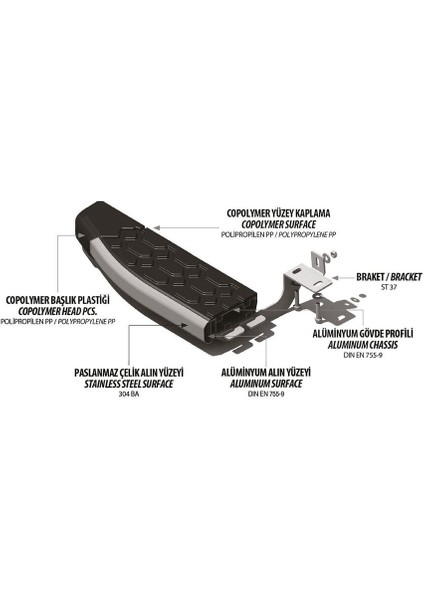 Omsa Mercedes Vito W639 Blackline Yan Basamak Krom Kısa Şase 2003-2014 Arası fırsatları