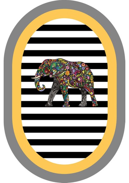 Dijital Baskılı Kaymaz Taban Yıkanabilir Oval 2'li Klozet Takımı Banyo Paspası NOKZ-HS-533