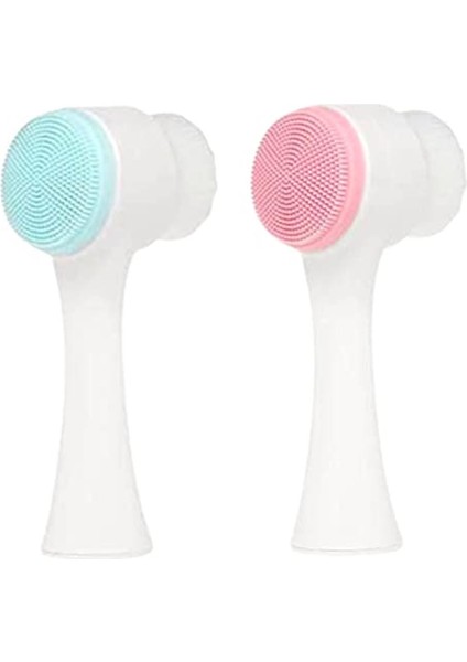 Çift Taraflı Cilt Yüz Temizleme Fırçası Peeling Masaj Etkili Gözenek Temizley