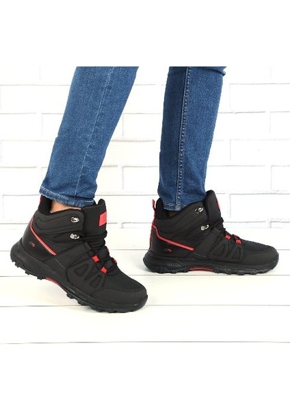 Soft Shell Suya Dayanıklı Kauçuk Taban Outdoor Trekking Bot 2608 Siyah Kırmızı