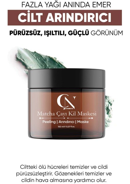 Matcha Çayı Kil Maskesi Peeling Arındırıcı Maske 150 ml