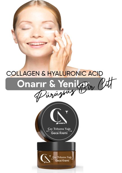 Çay Tohumu Yağlı Gece Kremi Cildi Onarır ve Yeniler Anti-Aging 50 ml