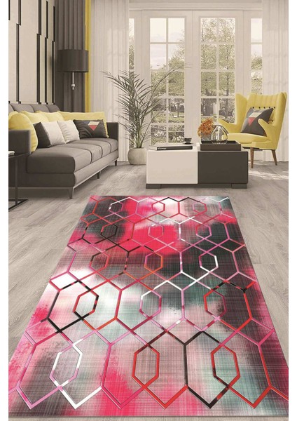 Dijital Kaymaz Taban Yıkanabilir Modern Renkli Salon Halısı Mutfak Halısı Yolluk ND-HT-1395