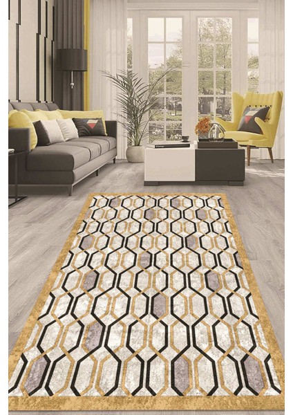 Dijital Kaymaz Taban Yıkanabilir Modern Renkli Salon Halısı Mutfak Halısı Yolluk ND-HT-195
