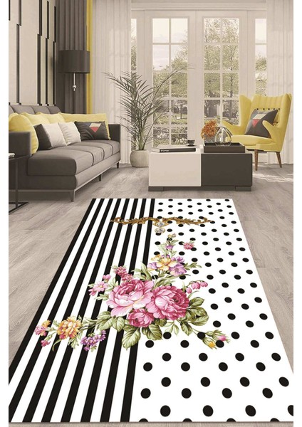 Dijital Kaymaz Taban Yıkanabilir Modern Renkli Salon Halısı Mutfak Halısı Yolluk ND-HT-304