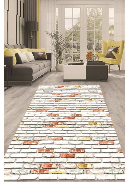 Dijital Kaymaz Taban Yıkanabilir Modern Renkli Salon Halısı Mutfak Halısı Yolluk ND-HT-331