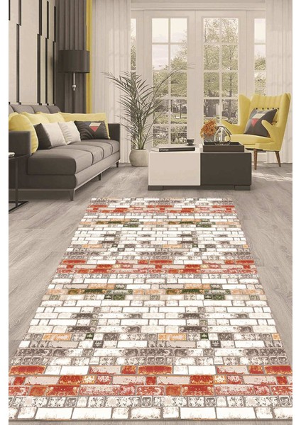 Dijital Kaymaz Taban Yıkanabilir Modern Renkli Salon Halısı Mutfak Halısı Yolluk ND-HT-332