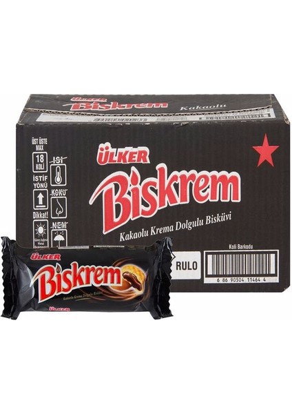 Biskrem Çikolatalı Bisküvi 18 Adet 100GR (1 Kutu)