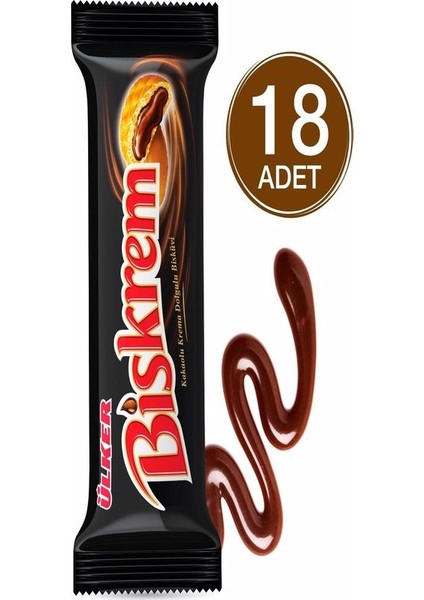 Biskrem Çikolatalı Bisküvi 18 Adet 100GR (1 Kutu)