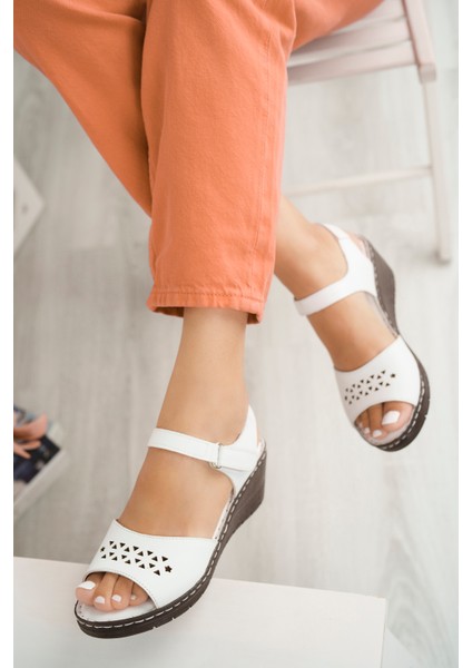 Rona Deri Ortopedik Rahat Kadın Sandalet