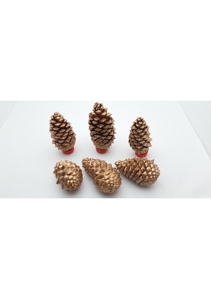 Yılbaşı, Yeni Yıl Noel Ağacı Süsleme Için Dekoratif Boyalı Kozalak Model 17