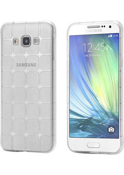 Samsung Galaxy A7 (A700) Plaid Silikon Arka Kapak Şeffaf