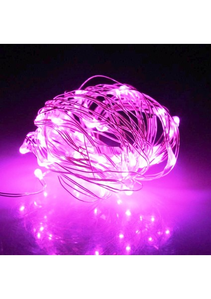 2 Metre Pembe Pilli LED Işık Pembe LED Işık Pembe Yılbaşı Ağacı Işığı Pembe Noel Işığı Pink Christmas LED Light Parlak Peri LED Işık