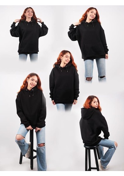 Cosmos Canada Unisex Oversize Hoodie Siyah fırsatları