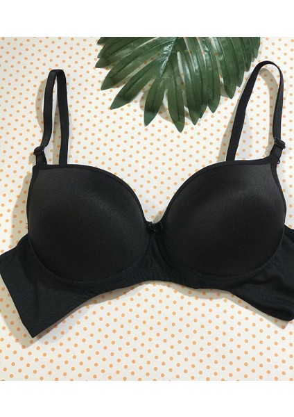 Kadın Siyah Kaplı Dolgusuz Tek Şık Sütyen