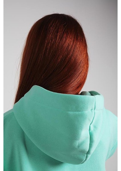 Unisex Oversize Hoodie Moon Themed Turquoise