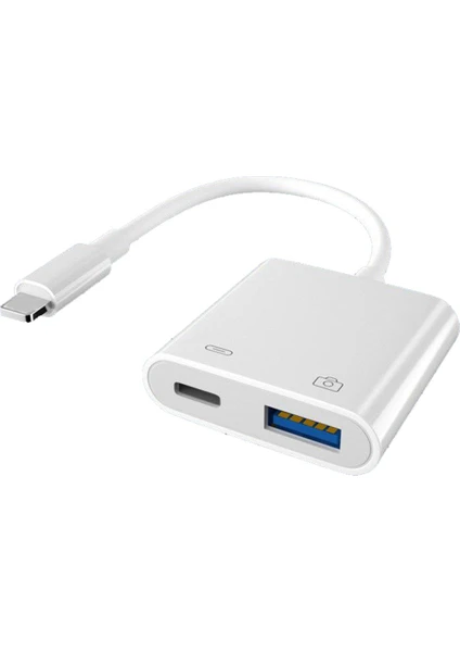 Apple iPhone & iPad Lightning USB Otg Şarj Dönüştürücü 2'in 1 Adaptör