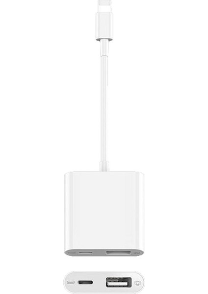 Apple iPhone & iPad Lightning USB Otg Şarj Dönüştürücü 2'in 1 Adaptör