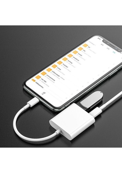 Apple iPhone & iPad Lightning USB Otg Şarj Dönüştürücü 2'in 1 Adaptör