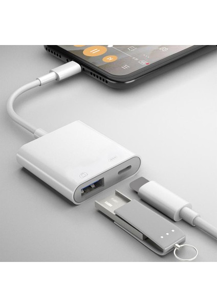 Apple iPhone & iPad Lightning USB Otg Şarj Dönüştürücü 2'in 1 Adaptör