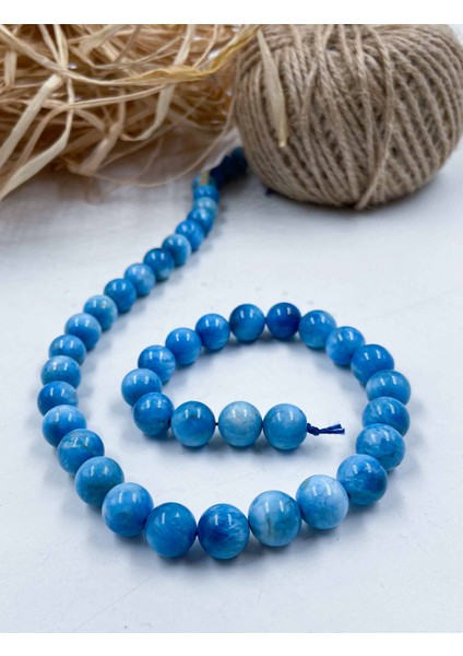 Larimar Apatit Küre Kesim 10 mm Doğal Taş Dizi