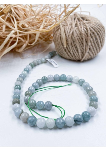 Burma Yeşim Küre Kesim 8 mm Doğal Taş Dizi