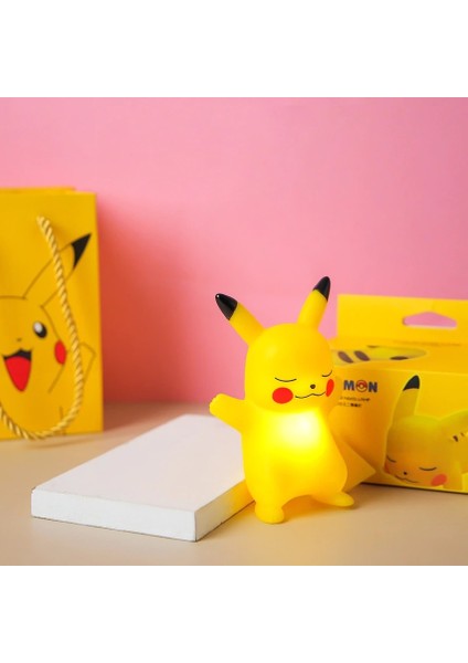 Pokemon Pikachu Gece Lambası Figürü - Kutulu ve Karton Poşetinde