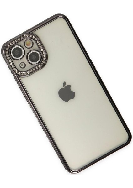 Apple iPhone 14 Kılıf Koruma Lensli Taşlı Dizayn Şeffaf Kapak modelleri