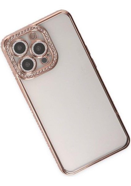 Apple iPhone 12 Pro Kılıf Koruma Lensli Taşlı Dizayn Şeffaf Kapak modelleri