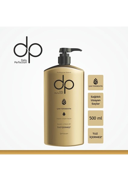 DP Çam Terebentin Tuzsuz Şampuan 500ML - Sağlıklı Uzayan Saçlar - Keratin & Biotin B7