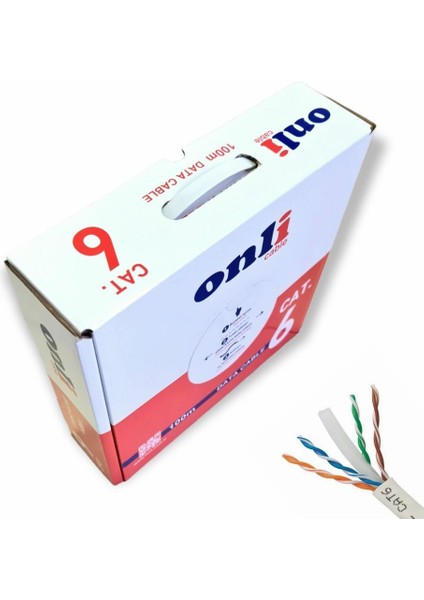 23AWG Utp Cat6 Network Kablosu Gri 100MT Yerli Üretim