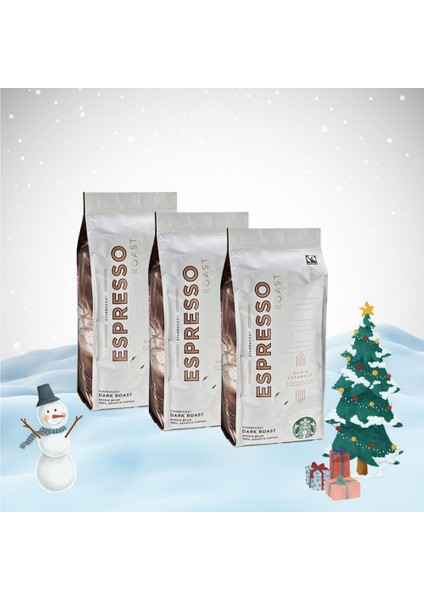 Yılbaşı Paketi Espresso Dark Roast Çekirdek Kahve 250 gr x 3