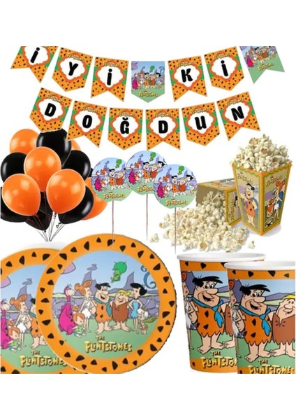 Taşdevri Çakıl Bambam Doğum Günü Süsleri 16 Kişilik