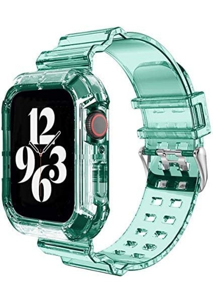 Apple Watch 9 8 7 6 5 4 Se Uyumlu 38-40-41 MM Ebatlar İçin Transparan Tank Kordon Kasa
