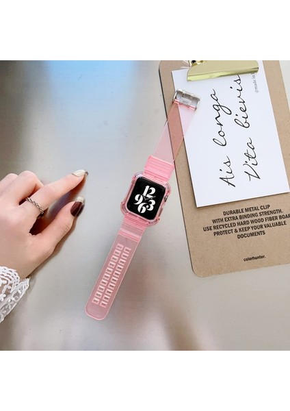 Apple Watch 9 8 7 6 5 4 Se Uyumlu 42-44-45 MM Ebatlar İçin Transparan Tank Kordon Kasa fiyatları