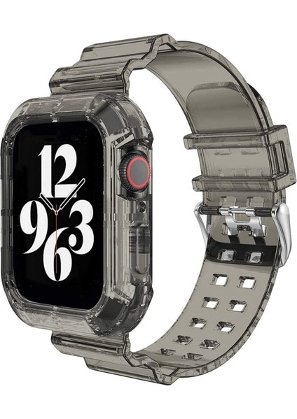 Apple Watch 9 8 7 6 5 4 Se Uyumlu 42-44-45 MM Ebatlar İçin Transparan Tank Kordon Kasa