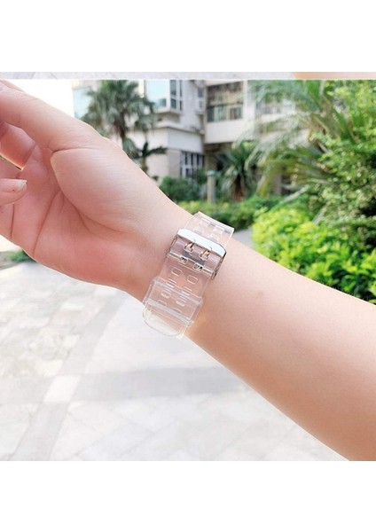Apple Watch 9 8 7 6 5 4 Se Uyumlu 38-40-41 MM Ebatlar İçin Transparan Tank Kordon Kasa