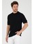 Siyah Erkek Yuvarlak Yaka Desenli Örme T-Shirt 3
