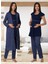 Effort Kadın Lacivert Hamile Lohusa Sabahlıklı Pijama Takımı 6014 1
