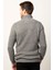 Erkek Slim Fit Dar Kesim Fermuarlı Gri Dik Yaka Triko Kazak 4