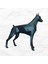 - Köpek Heykeli - 90 cm Siyah Renk Metal Doberman Köpek 2
