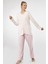 Kadın Empirme Düğmeli Battal Uzun Kollu Pijama Takım 2