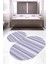 Dijital Baskılı Kaymaz Taban Yıkanabilir Oval 2'li Klozet Takımı Banyo Paspası NOKZ-HT-1009 1