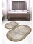 Dijital Baskılı Kaymaz Taban Yıkanabilir Oval 2'li Klozet Takımı Banyo Paspası NOKZ-HT-662 1