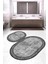 Dijital Baskılı Kaymaz Taban Yıkanabilir Oval 2'li Klozet Takımı Banyo Paspası NOKZ-HT-241 1