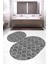Dijital Baskılı Kaymaz Taban Yıkanabilir Oval 2'li Klozet Takımı Banyo Paspası NOKZ-HY-1237 1