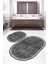 Dijital Baskılı Kaymaz Taban Yıkanabilir Oval 2'li Klozet Takımı Banyo Paspası NOKZ-SD-245 1