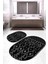 Dijital Baskılı Kaymaz Taban Yıkanabilir Oval 2'li Klozet Takımı Banyo Paspası NOKZ-SD-556 1