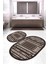 Dijital Baskılı Kaymaz Taban Yıkanabilir Oval 2'li Klozet Takımı Banyo Paspası NOKZ-SD-1116 1